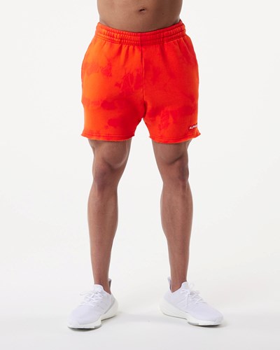 Alphalete Washed 5" Fleece Corta Strawberry | 8794-WBFKP