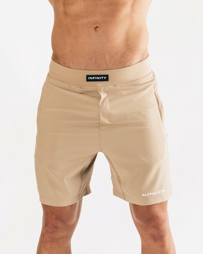 Alphalete Woven 4-Way Stretch 7" Corta Taupe | 5142-ZJWCM