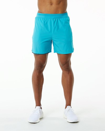 Alphalete Woven Allenamento Corta Blu | 4572-BIJHF