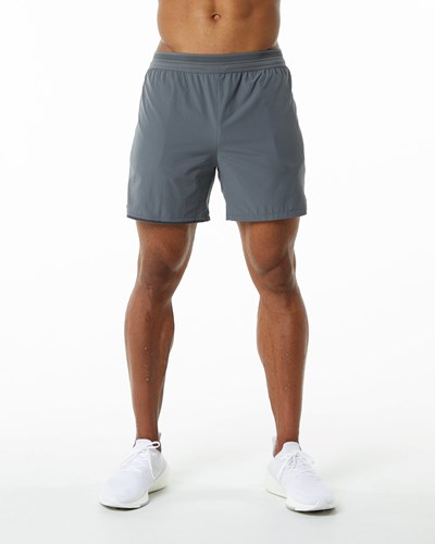 Alphalete Woven Allenamento Corta Grigie | 8732-GXZSY