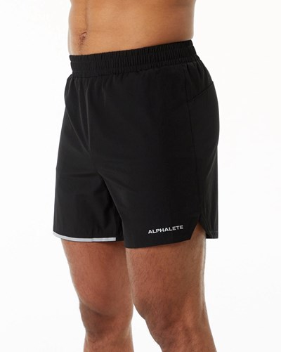 Alphalete Woven Allenamento Corta Nere | 8602-RMGIP