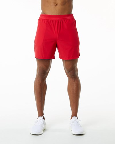 Alphalete Woven Allenamento Corta Rosse | 8372-VXGCP